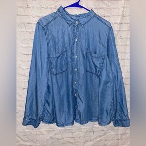 Torrid Casual Blue Button Down Shirt